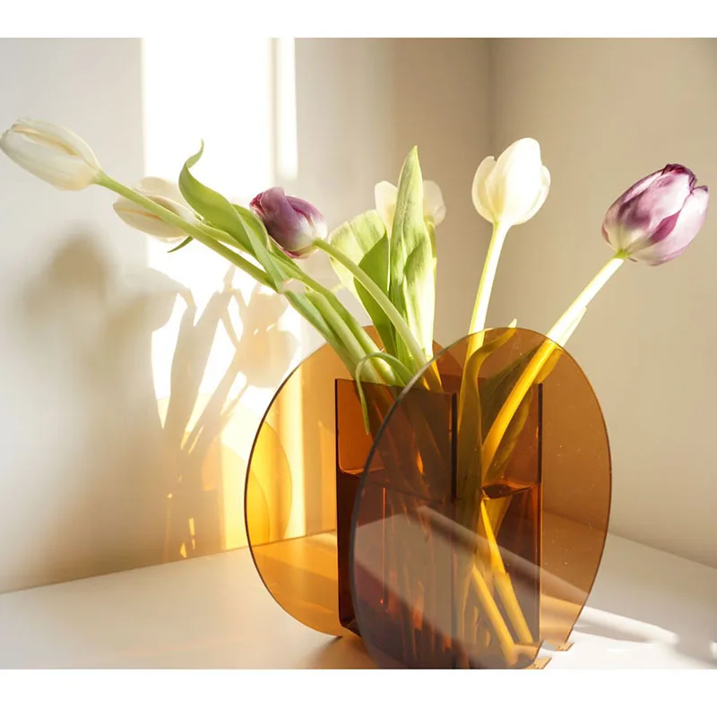 

Vase Nordic Home Decor Arcylic Brown Living Room Decoration Doniczka